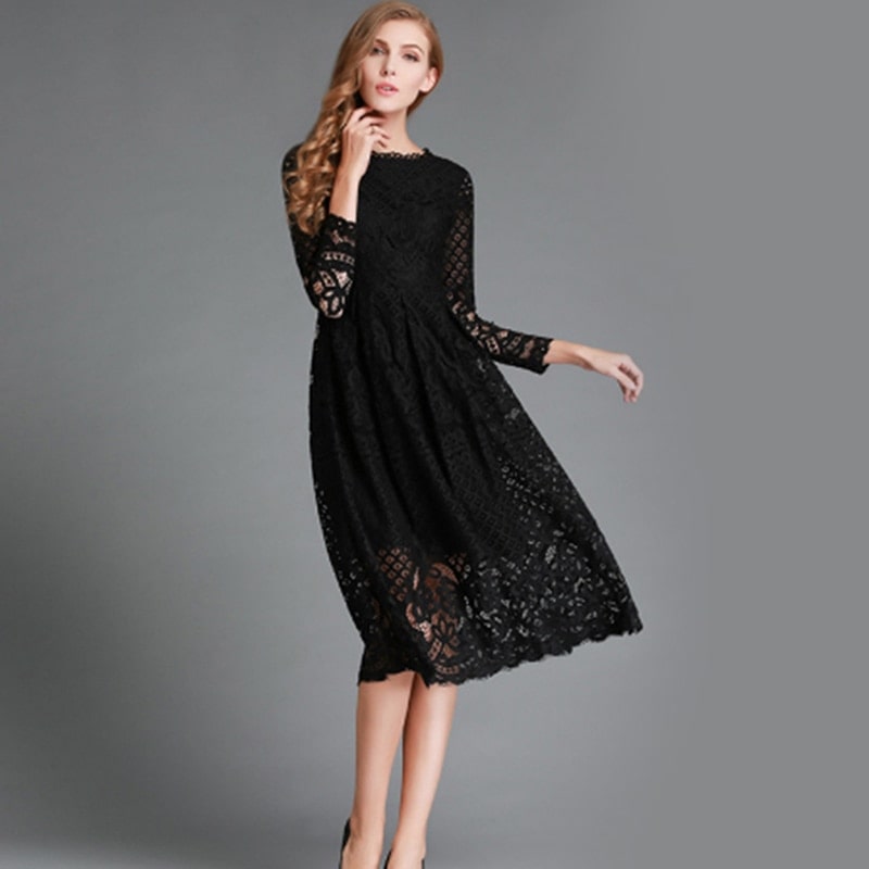 Robe Vintage – Dentelle des années 70 – Image 3