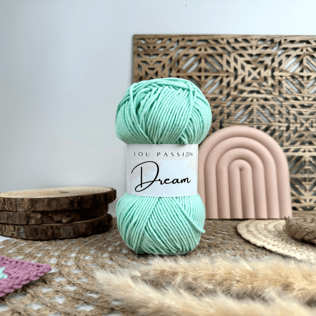 Pelote Dream 100gr-160 m Vert pastel 79