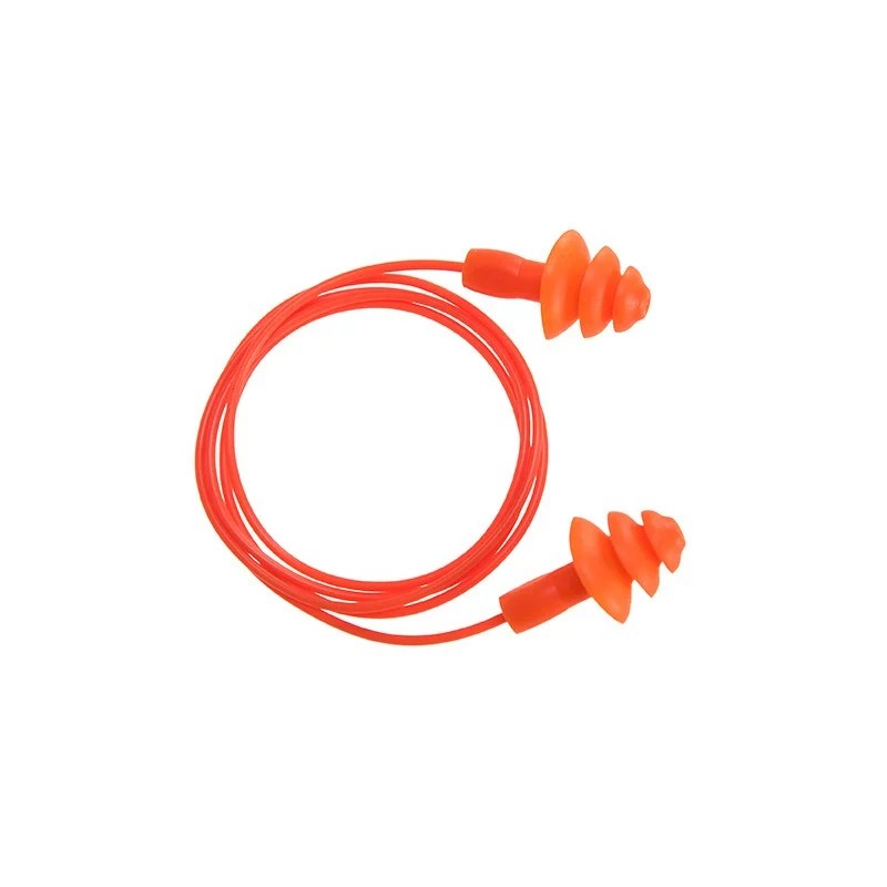 Bouchon d’oreille TPR avec cordon réutilisable Orange – EP04