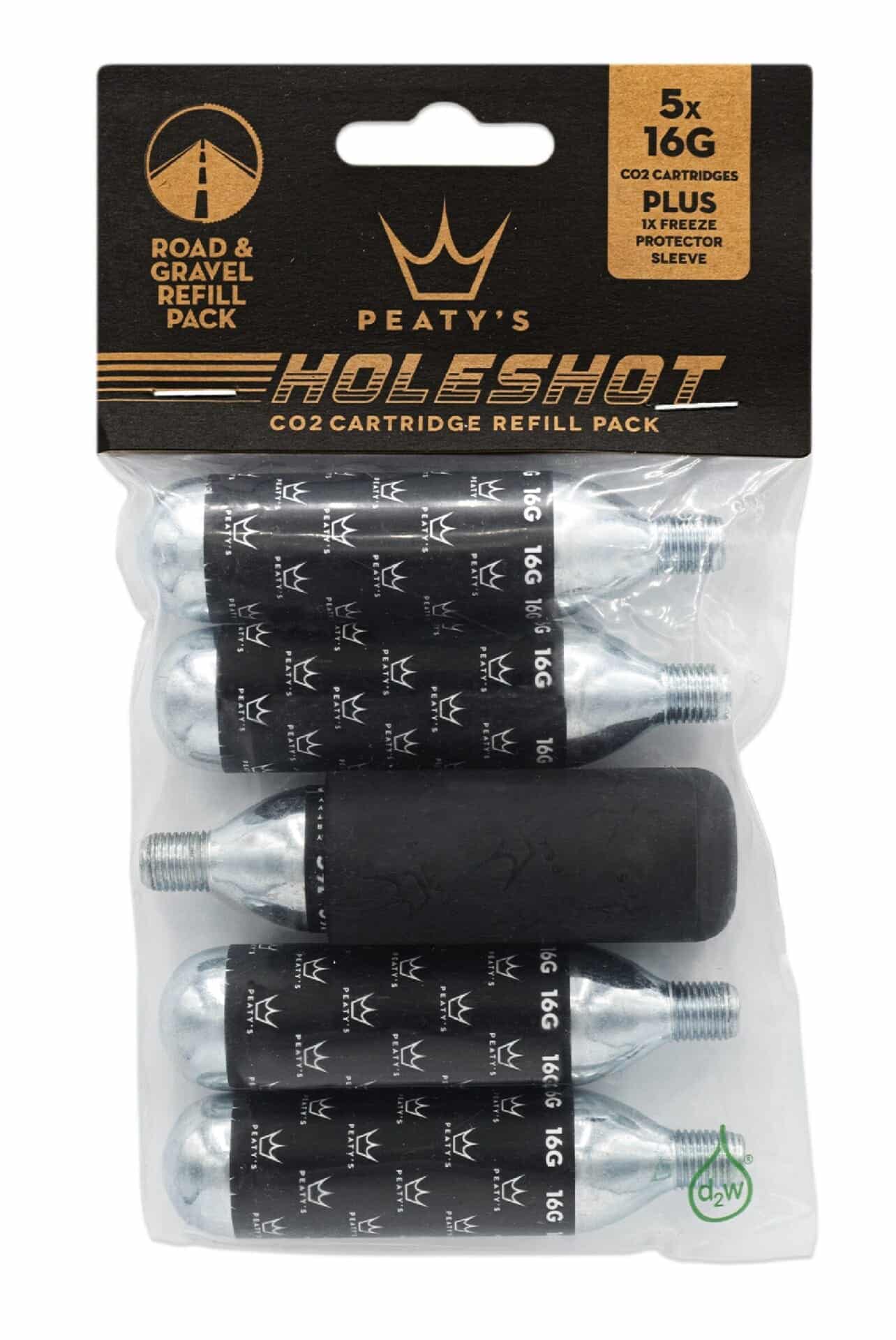Cartouches CO2 Peaty’s Holeshot Recharge (x5)- Route / Gravel (16g)