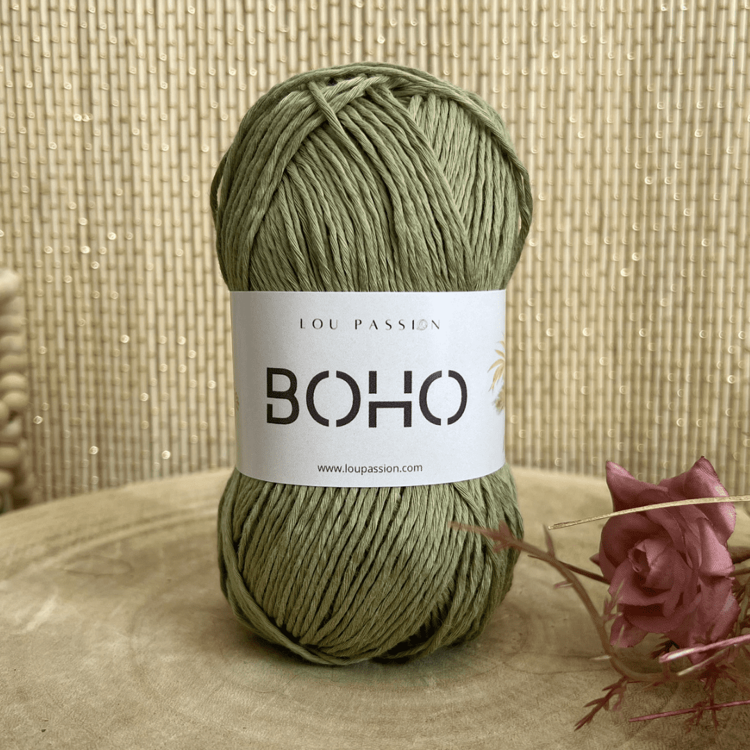 Boho Fil 100 % Coton Naturel 100g 210 mètres Amande 137