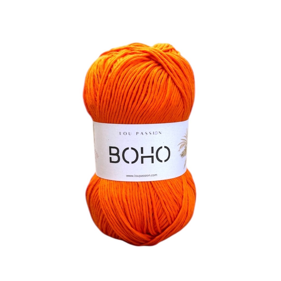 Pelote de Coton BOHO Orange 100g – 210m – 100% Naturel