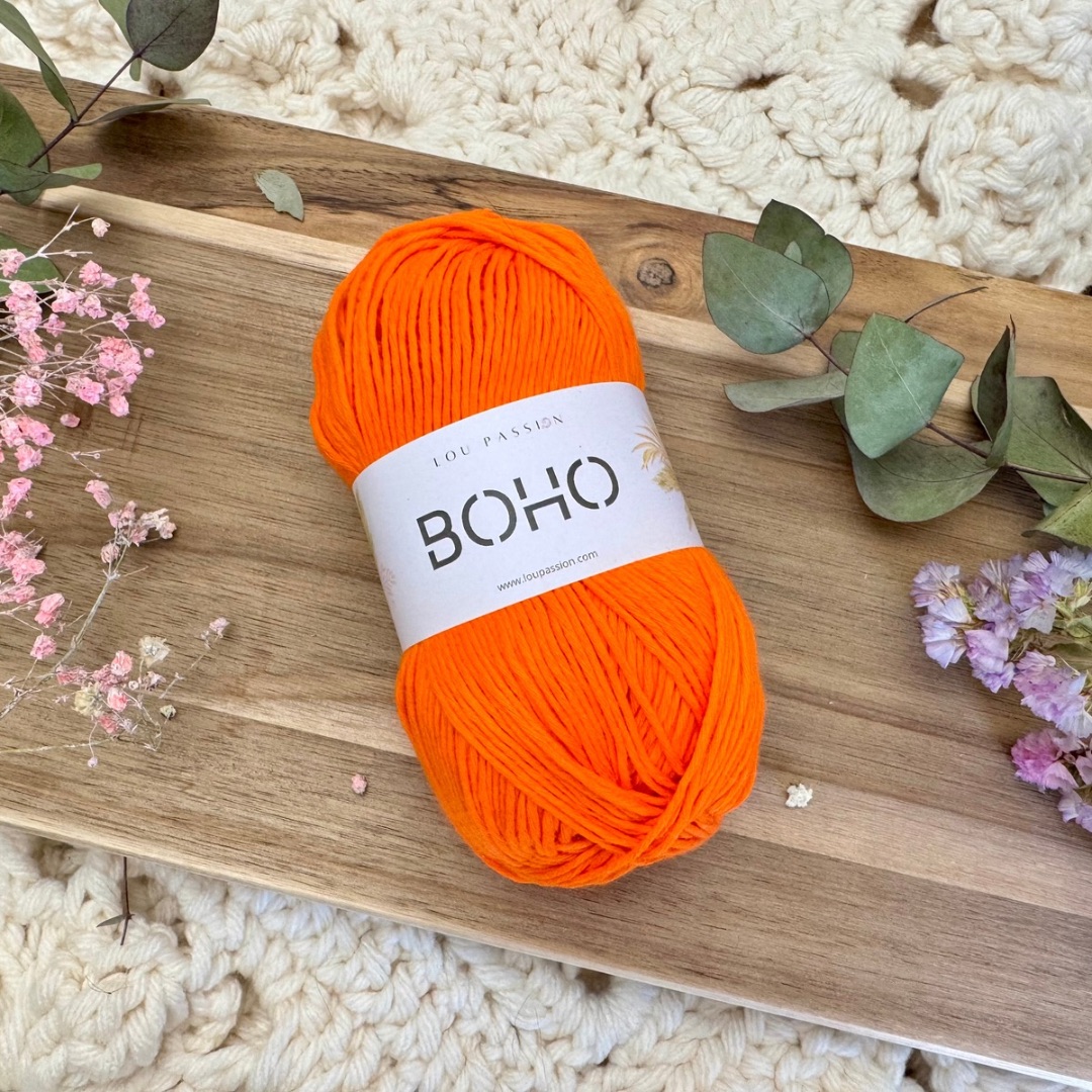 Pelote de Coton BOHO Orange 100g – 210m – 100% Naturel – Image 2