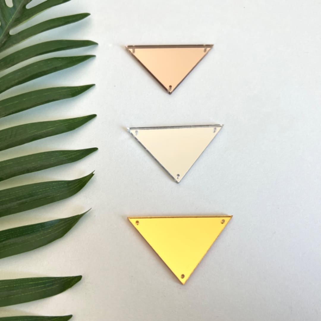 Label Étiquette Triangulaire 60X36mm Plexiglass Miroir Doré à personnaliser – Image 2