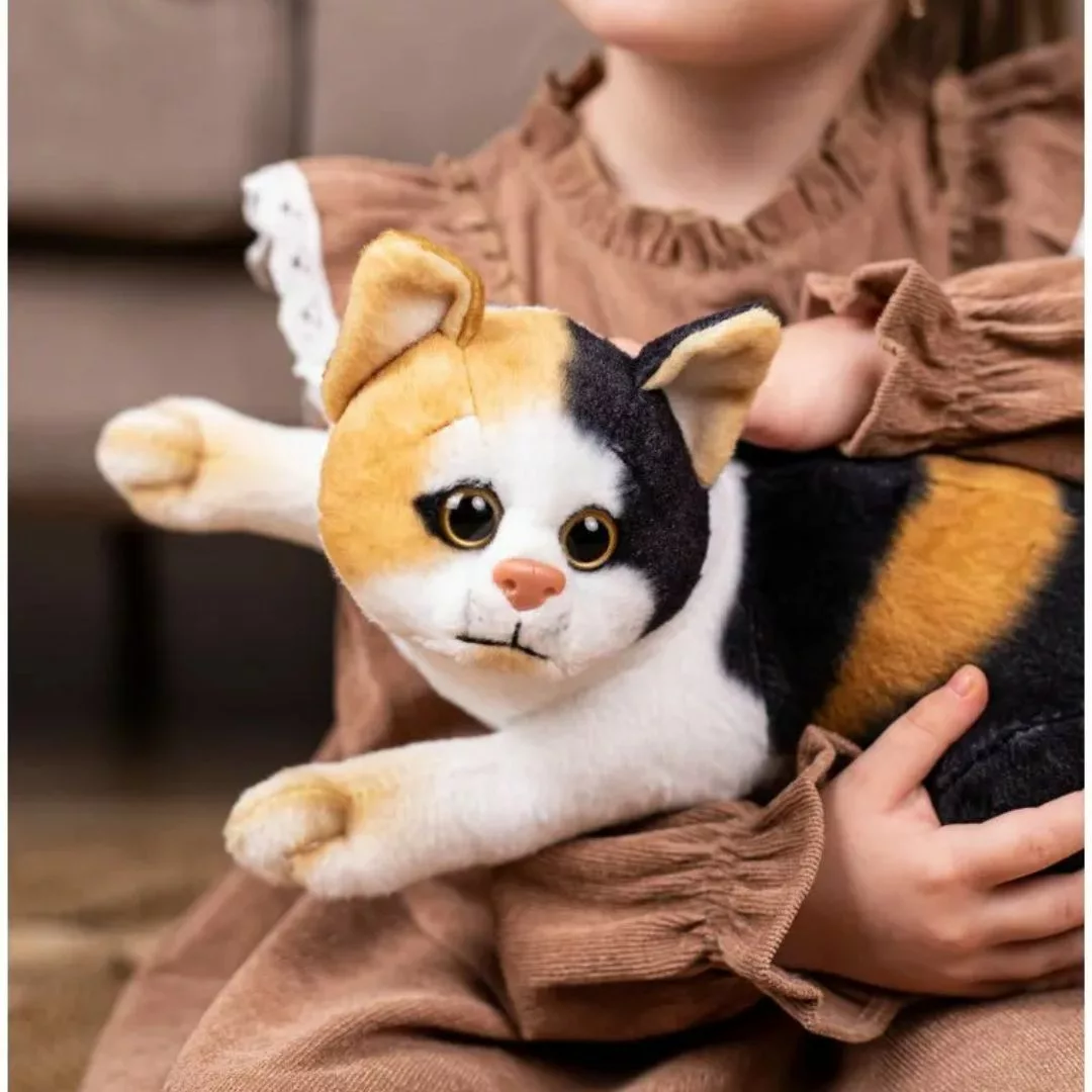 Chaton en peluche – Ultra doux et réaliste pour enfants et bébés – Compagnon câlin apaisant – Image 2