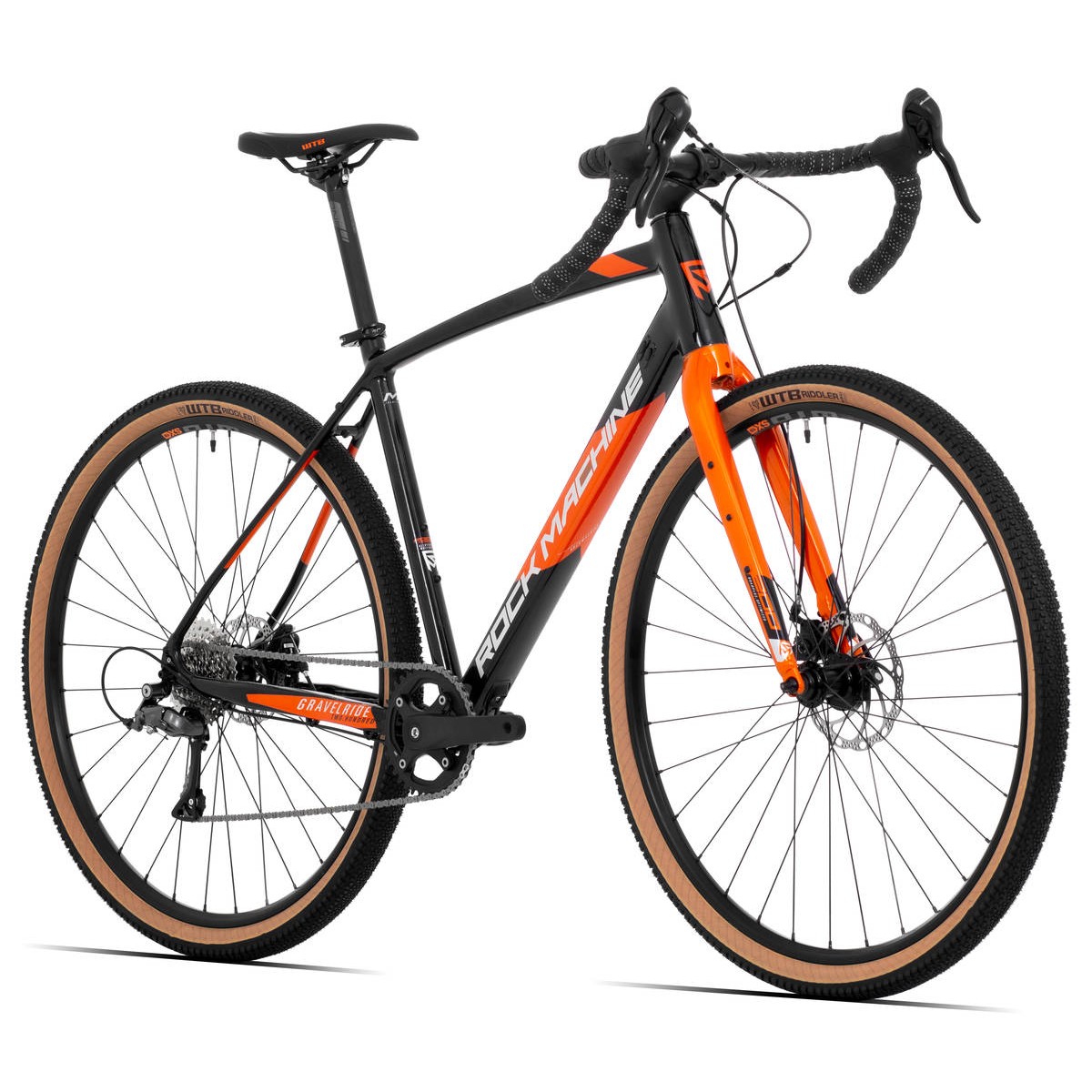 Vélo Gravel RockMachine GravelRide 200 Noir / Gris / Orange – Image 2
