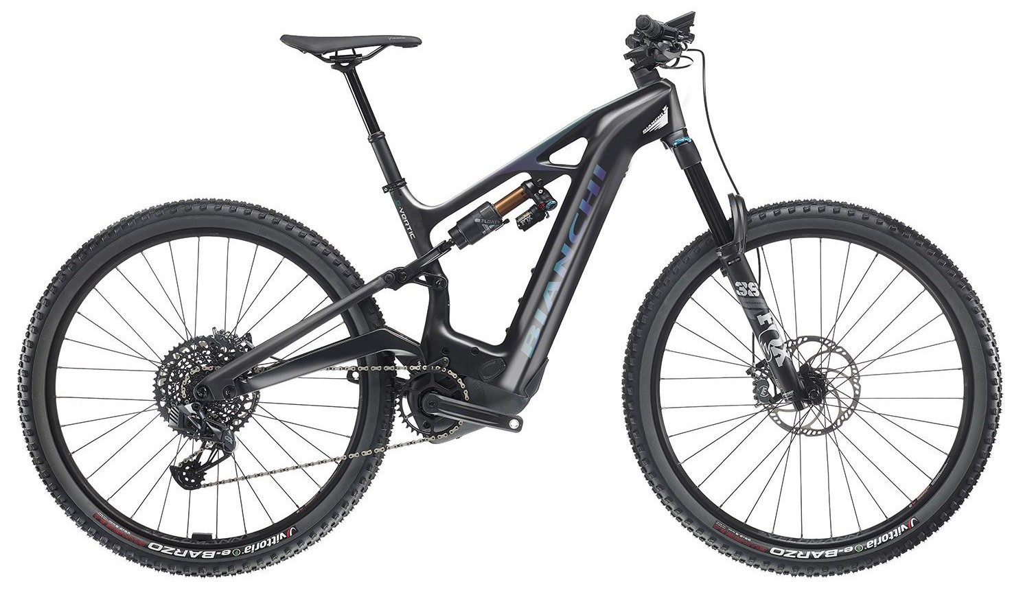 VTT Électrique Bianchi E-Vertic FX Pro Graphite / Green Blue Sram SX 750Wh