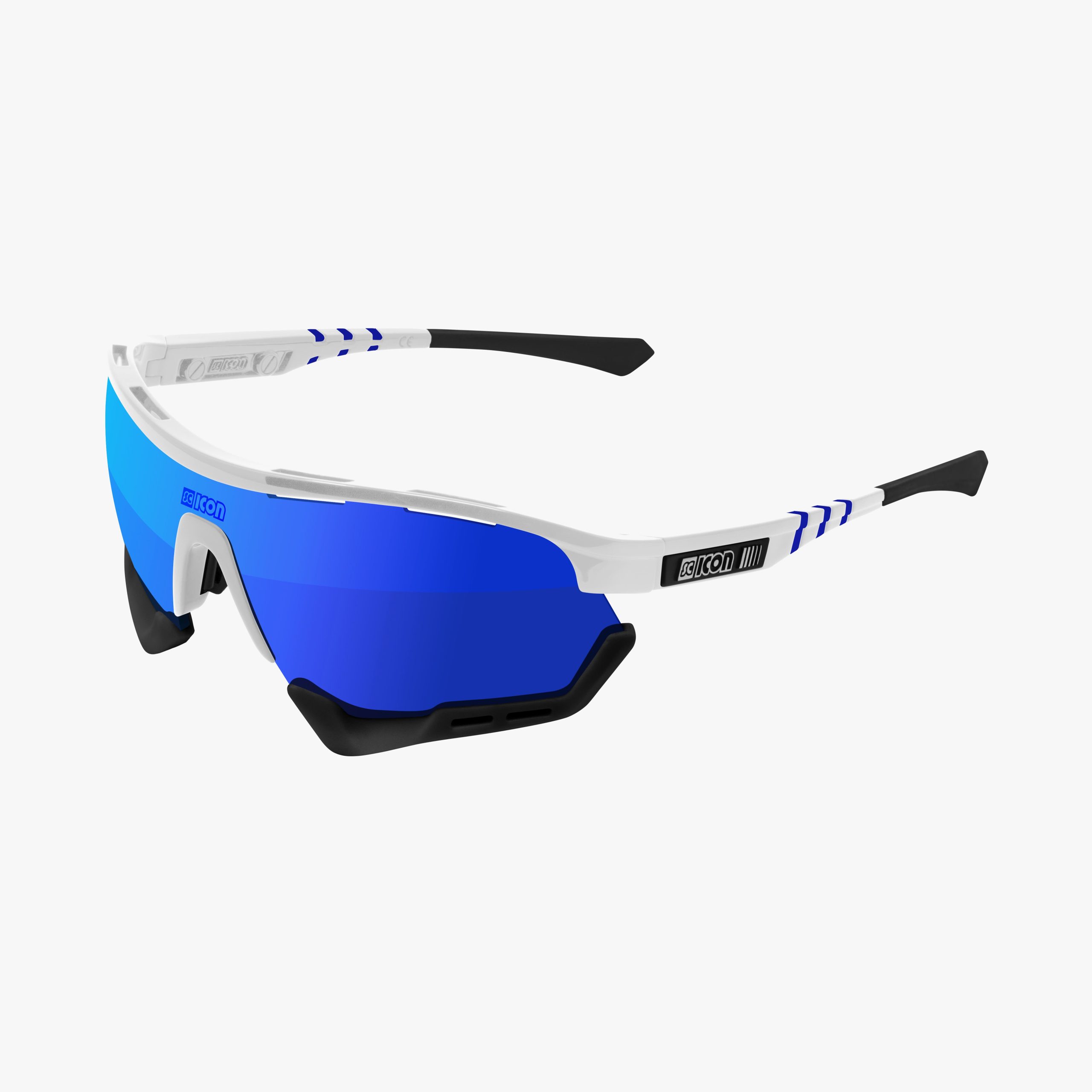 Lunettes Scicon Aerotech XXL Blanc Gloss / Bleu Miroir SCNPP