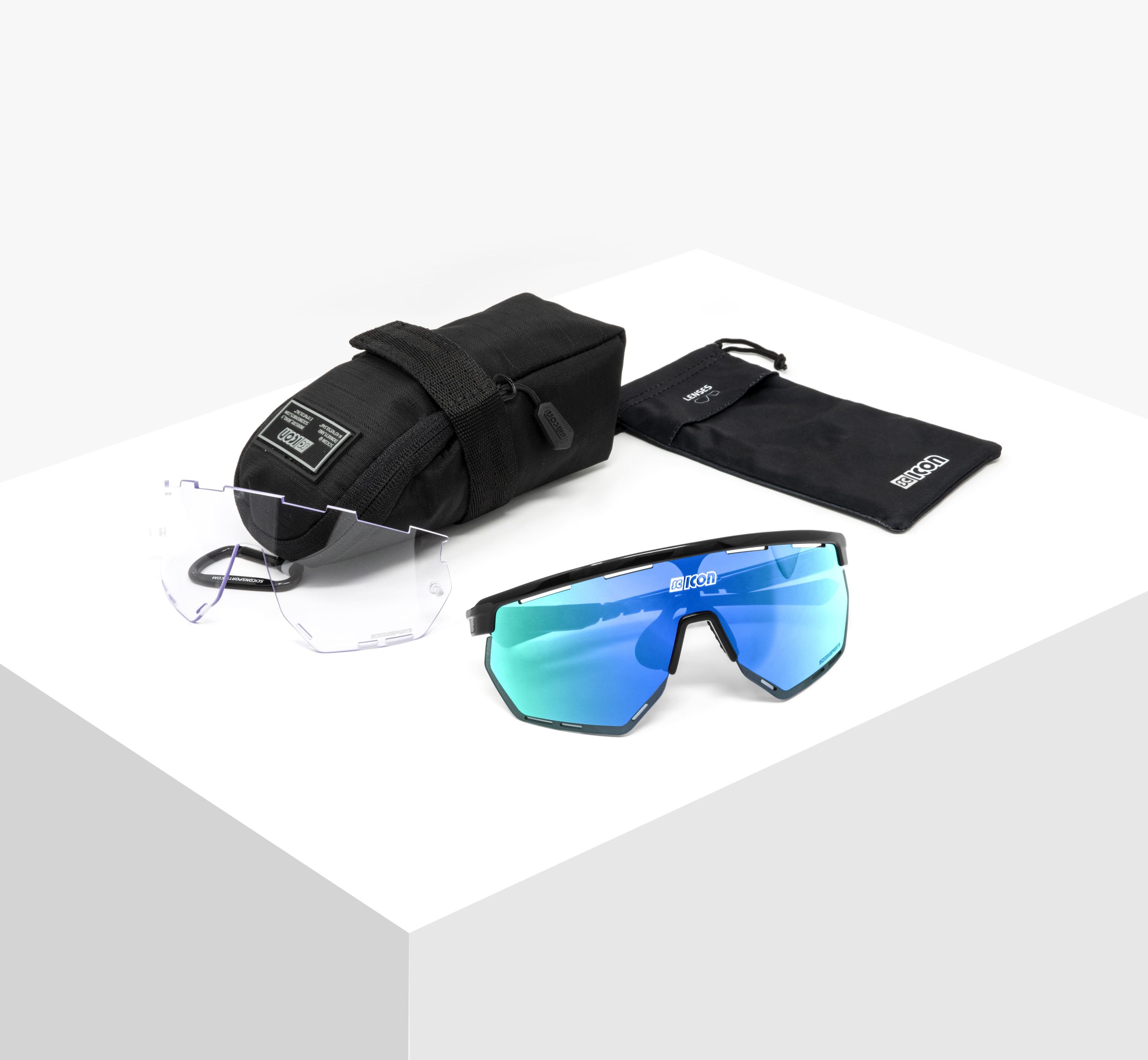 Lunettes Scicon AeroWing Blanc Gloss / Bleu Miroir SCNPP – Image 6