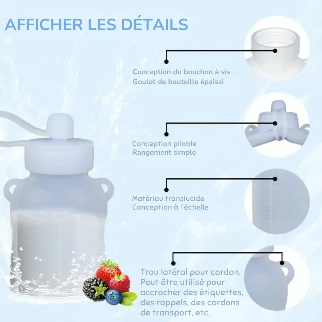 Gourde réutilisable pour compote – Écologique, pratique et idéale pour goûters nomades des enfants – Image 4