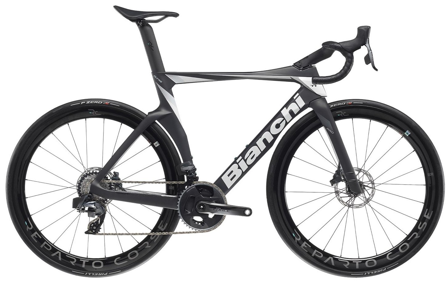 Vélo Route Bianchi Oltre Pro Force AXS Graphite Blanc