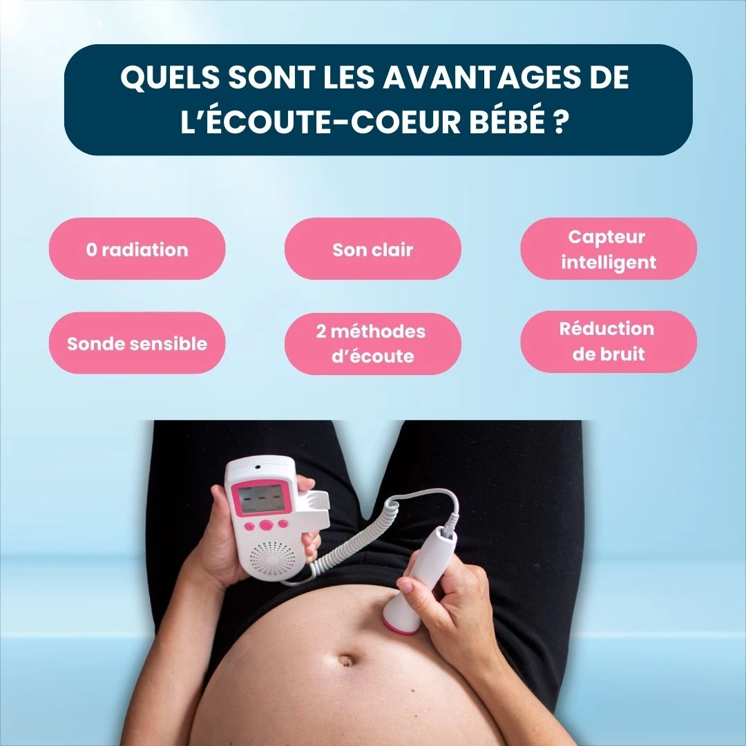 Écoute-Cœur Bébé I Doppler fœtal Grossesse Monitor – Image 3