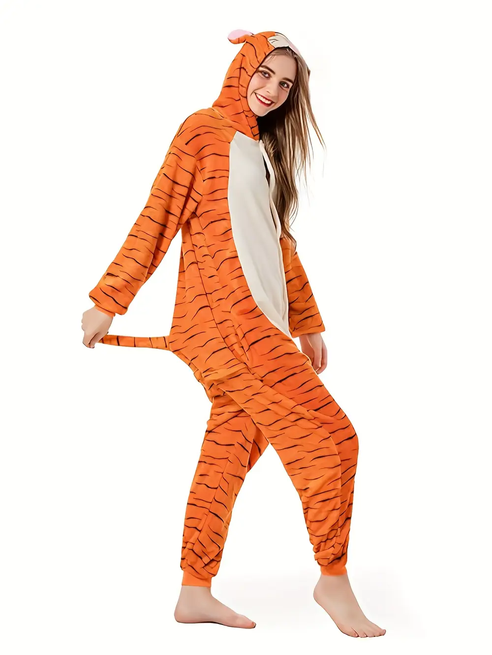 Combinaison pyjama tigre adulte en peluche – costume douillet pour cosplay et maison – Image 5