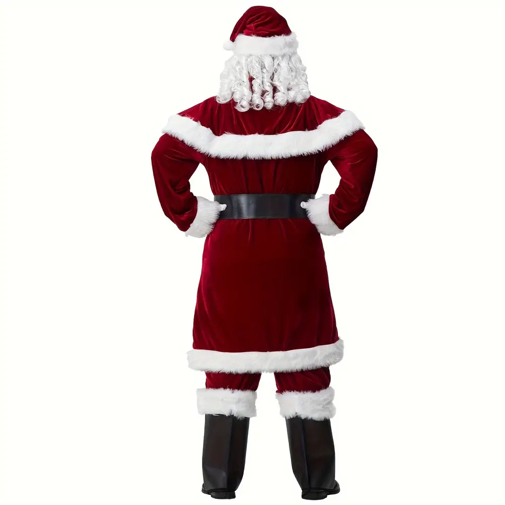 Costume Père Noël velours luxe adulte – ensemble complet 12 pièces – Image 2