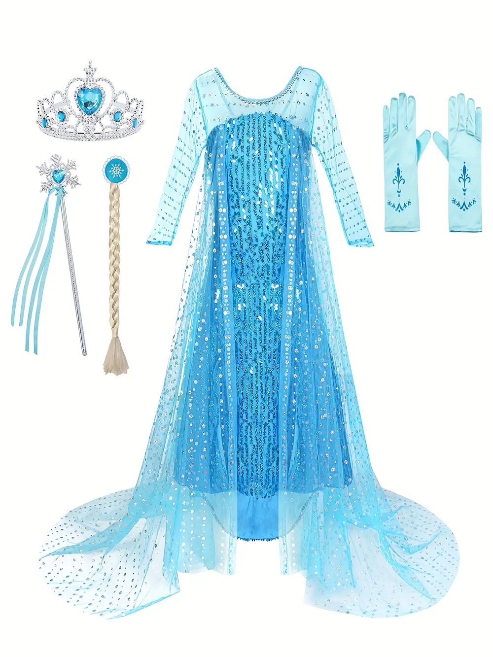 Robe princesse fille en tulle avec accessoires – déguisement carnaval ou fête – Image 5