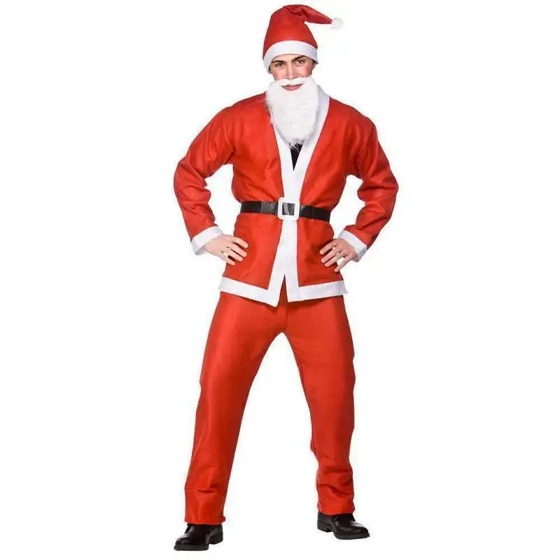 Déguisement de Père Noël complet 5 pièces – costume rouge avec accessoires – Image 4