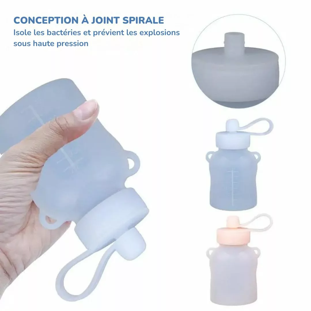 Gourde réutilisable pour compote – Écologique, pratique et idéale pour goûters nomades des enfants – Image 3
