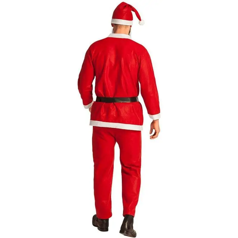 Déguisement de Père Noël complet 5 pièces – costume rouge avec accessoires – Image 8