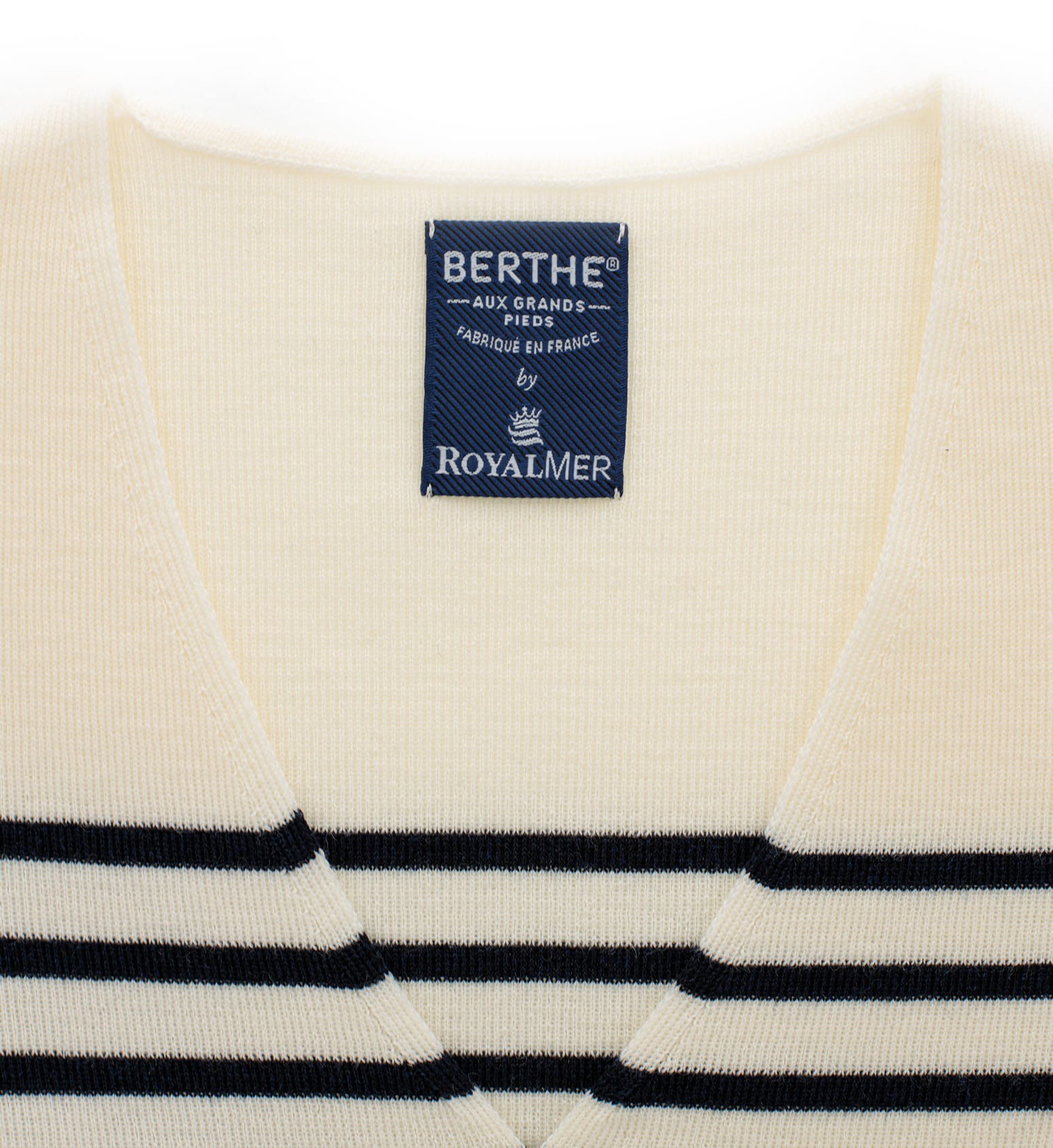 Pull rayé Femme | Col V – HOMARD – Royal Mer – Image 4