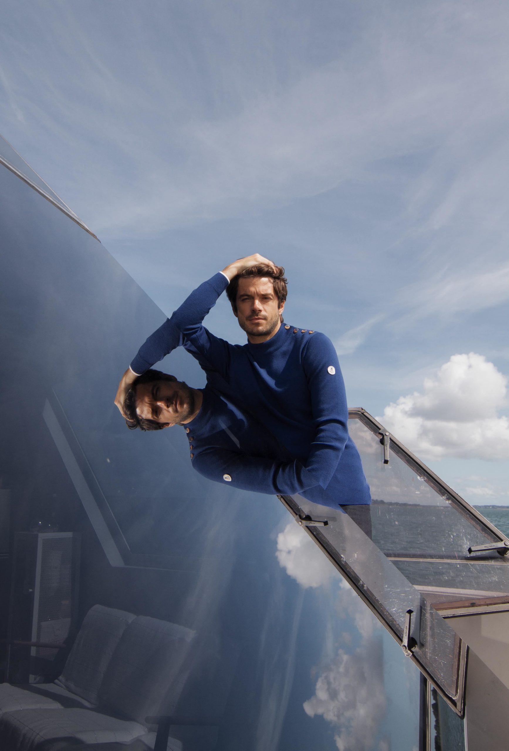 Pull Royal Mer col montant boutonné Marceau – Abysse