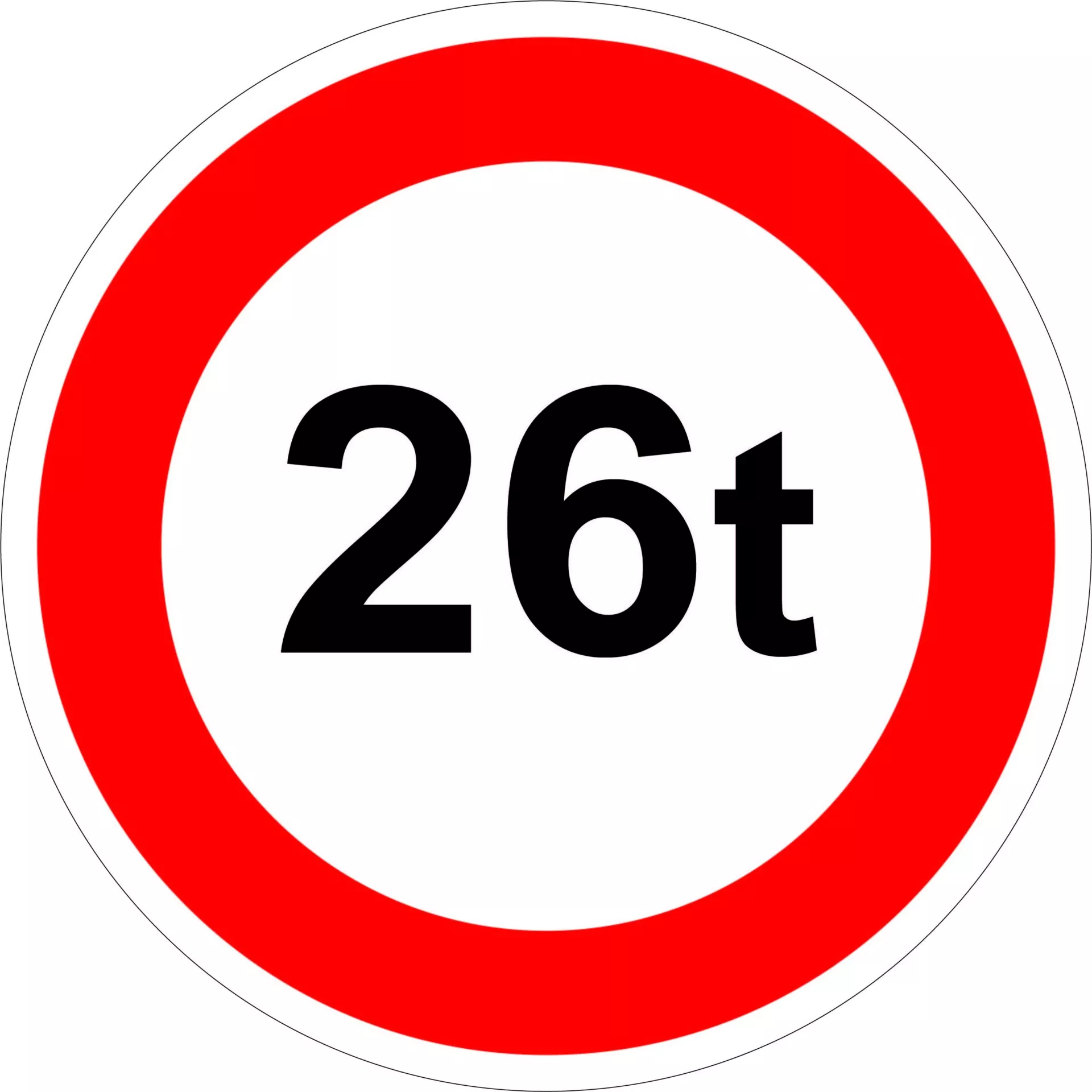 PANNEAU B13 POIDS MAXIMAL 26 TONNES