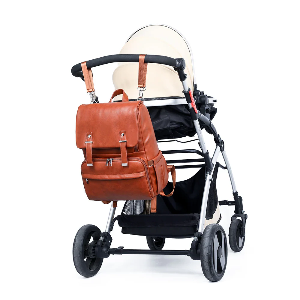 Sac à langer vintage cuir vegan (noir) – Image 3