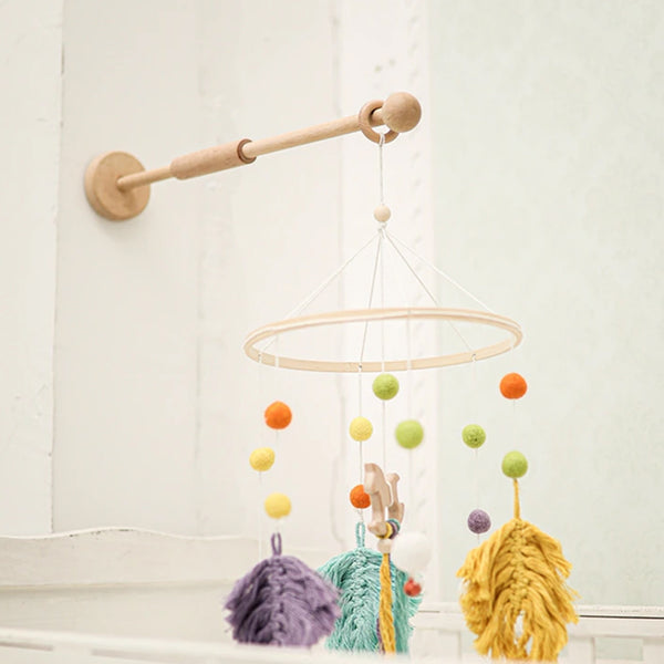 Support mobile bébé en bois rond – Image 7