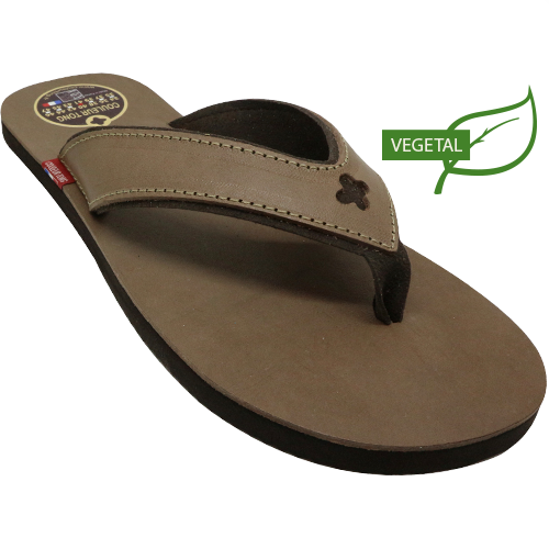 Tong cuir homme CENTURY Marron – Couleur Tong