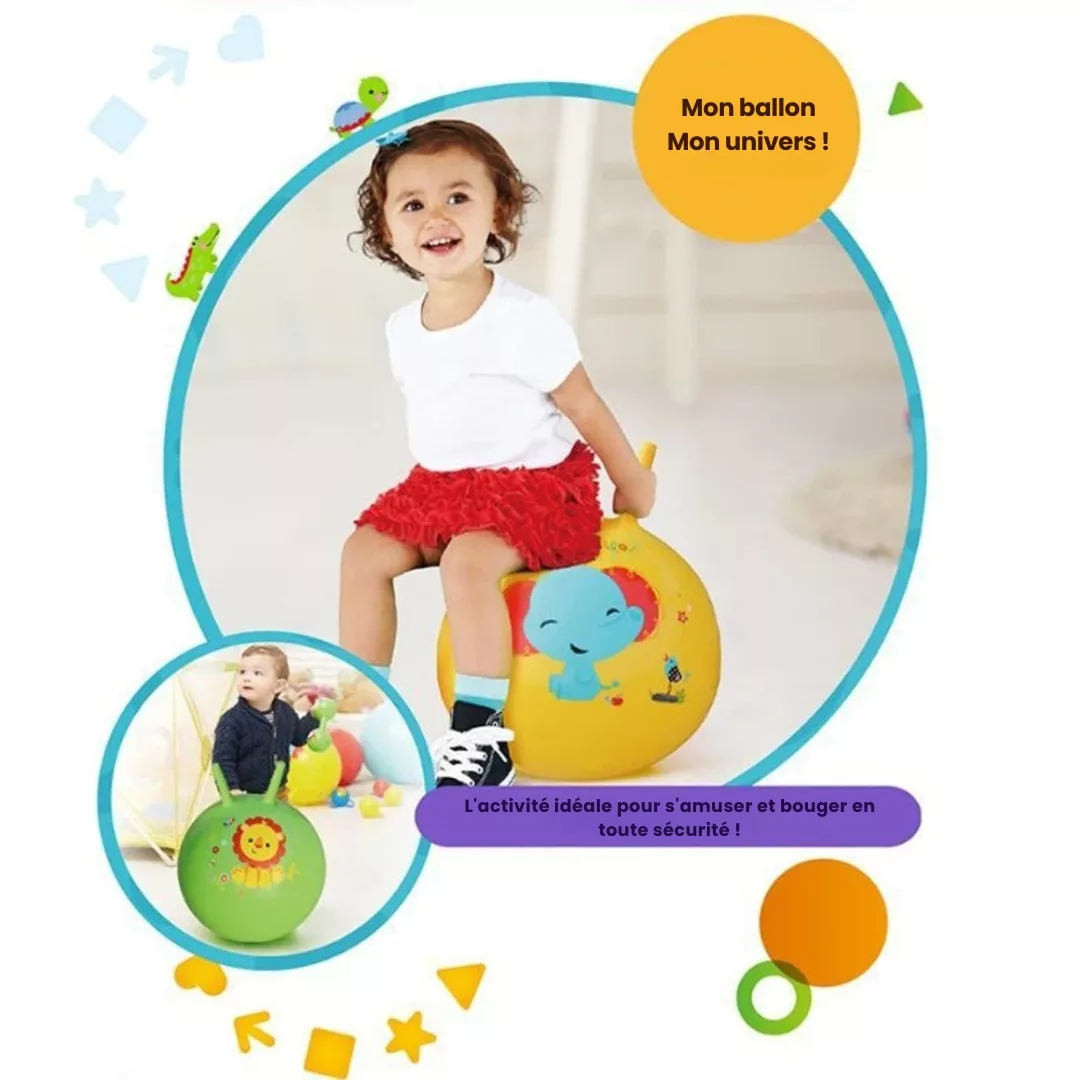 Ballon sauteur enfant – Dépense ton énergie en s’amusant à la maison ou au jardin – Motricité et équilibre garantis