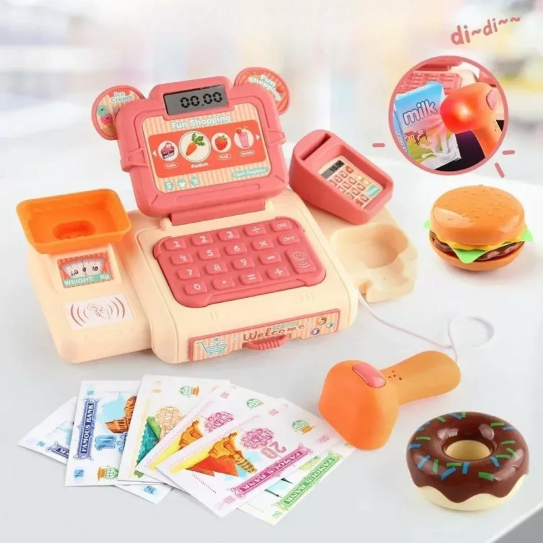 Caisse enregistreuse enfant – Jeu éducatif en bois pour apprendre à compter et jouer à la marchande – Image 3