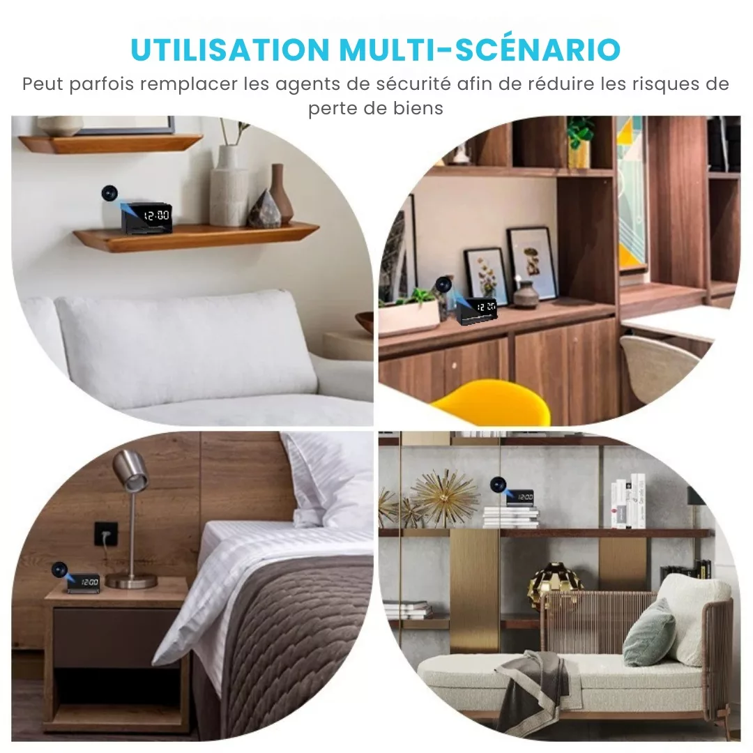 Caméra espion cachée dans réveil numérique – Surveillance discrète HD pour maison ou bureau – Sécurité invisible 24h/24 – Image 7