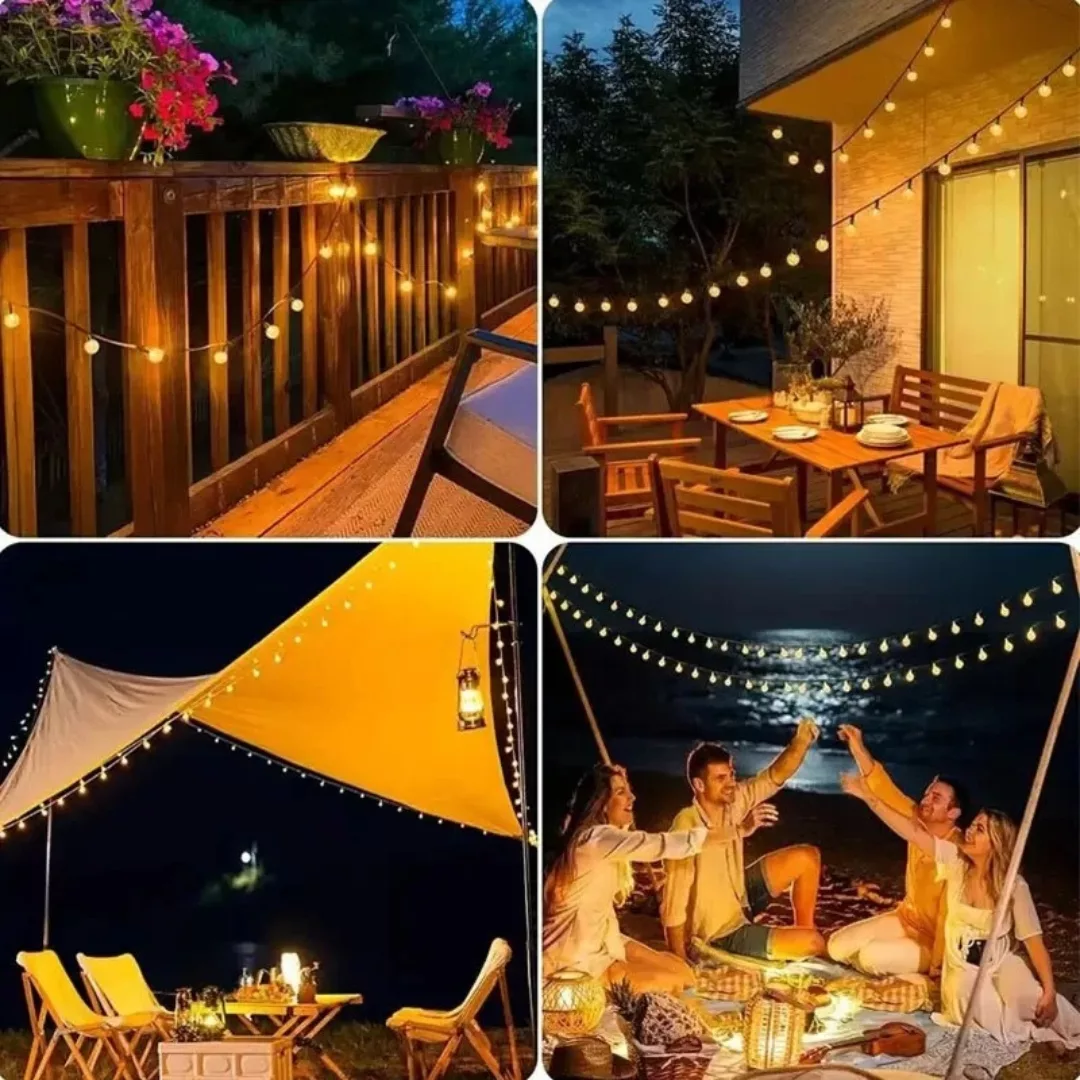 Guirlande lumineuse solaire pour pergola extérieure – Ambiance chaleureuse et éco-friendly pour vos soirées en plein air – Image 6
