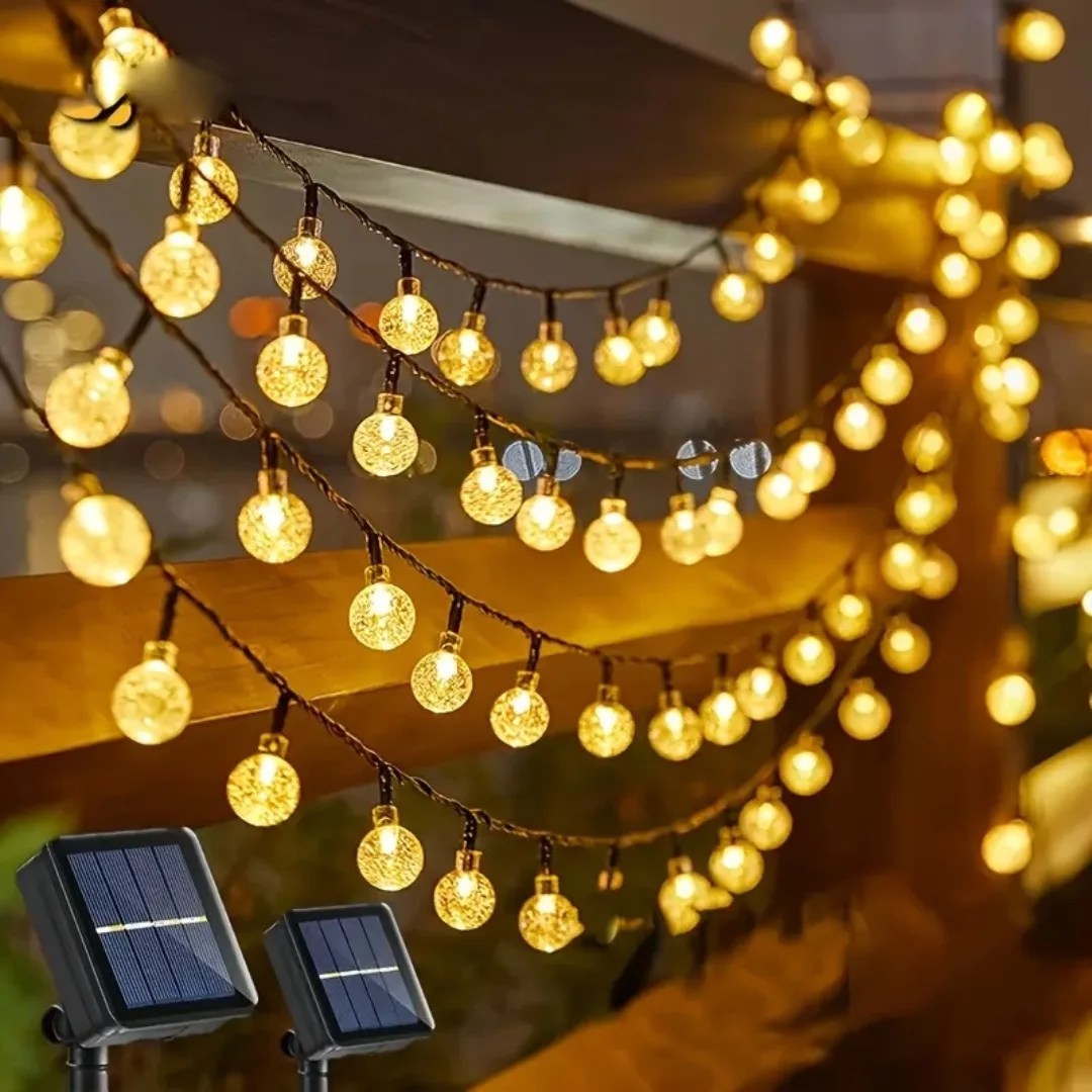 Guirlande lumineuse solaire pour pergola extérieure – Ambiance chaleureuse et éco-friendly pour vos soirées en plein air – Image 2