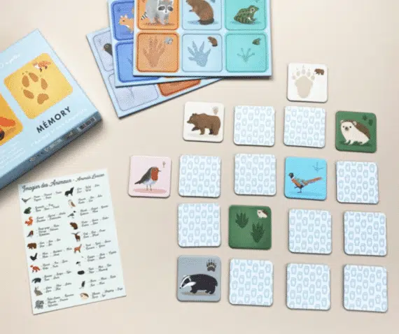 Jeu memory animaux – L’animal et son empreinte – Pirouette Cacahouète – Image 5