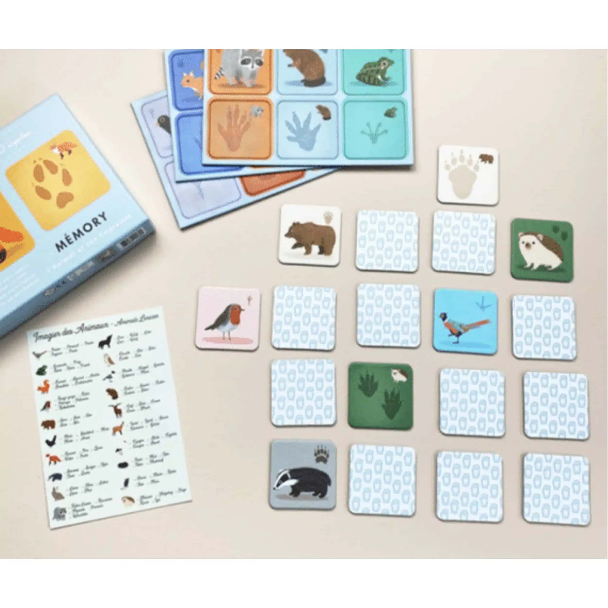 Jeu memory animaux – L’animal et son empreinte – Pirouette Cacahouète – Image 3