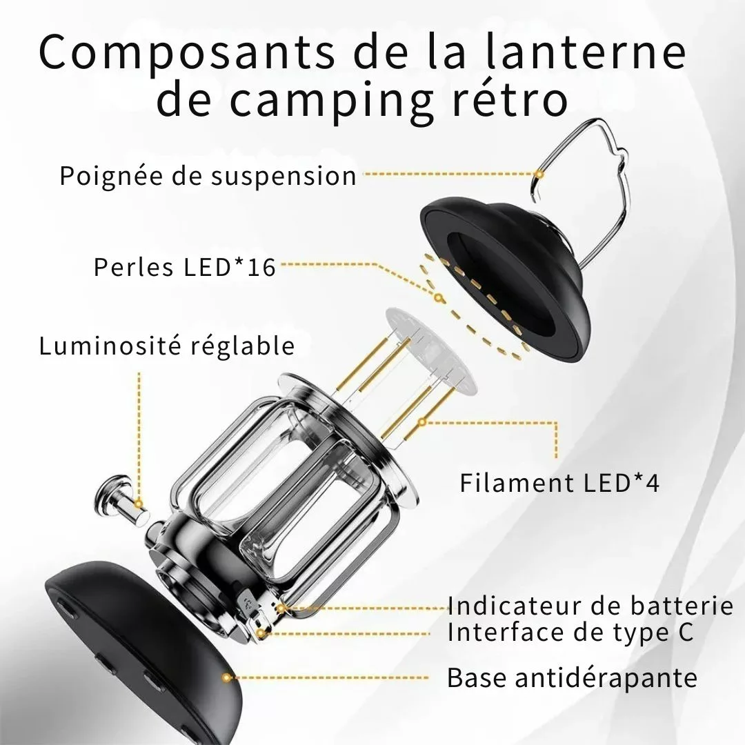 Lanternes extérieures rechargeables usb étanches – Éclairez vos nuits en plein air avec une lumière puissante et résistante à l’eau – Image 4