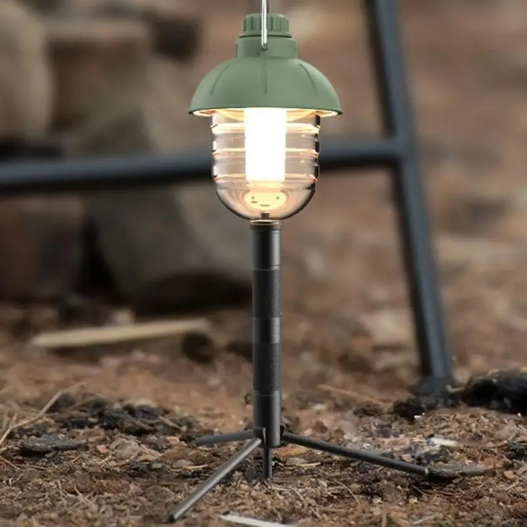 Mini trépied réglable lampe camping – Éclairage stable en plein air, léger et compact pour bivouac