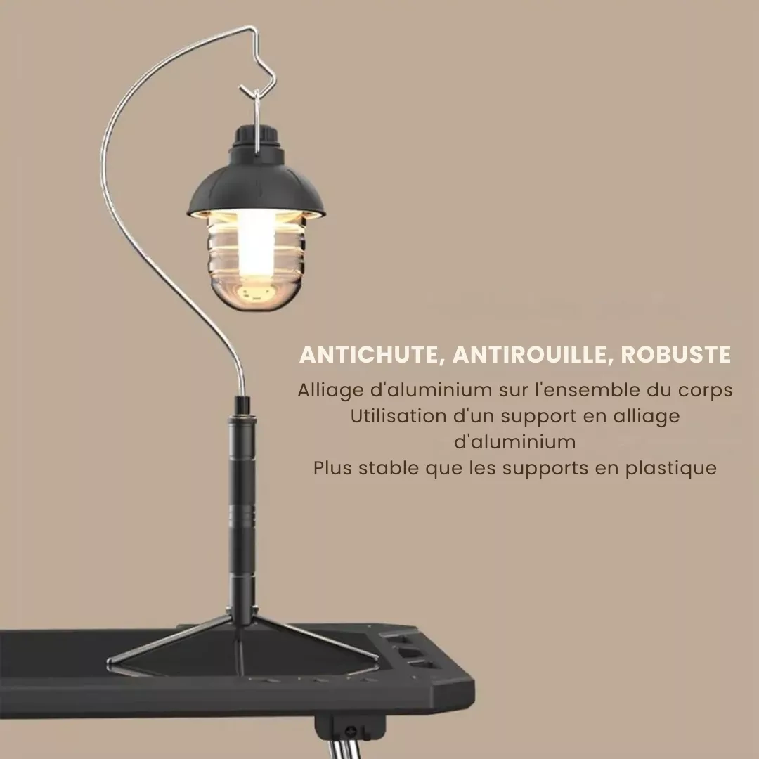 Mini trépied réglable lampe camping – Éclairage stable en plein air, léger et compact pour bivouac – Image 5