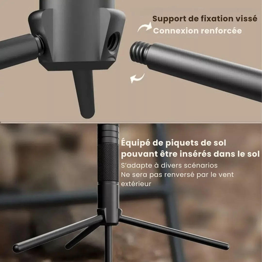 Mini trépied réglable lampe camping – Éclairage stable en plein air, léger et compact pour bivouac – Image 4
