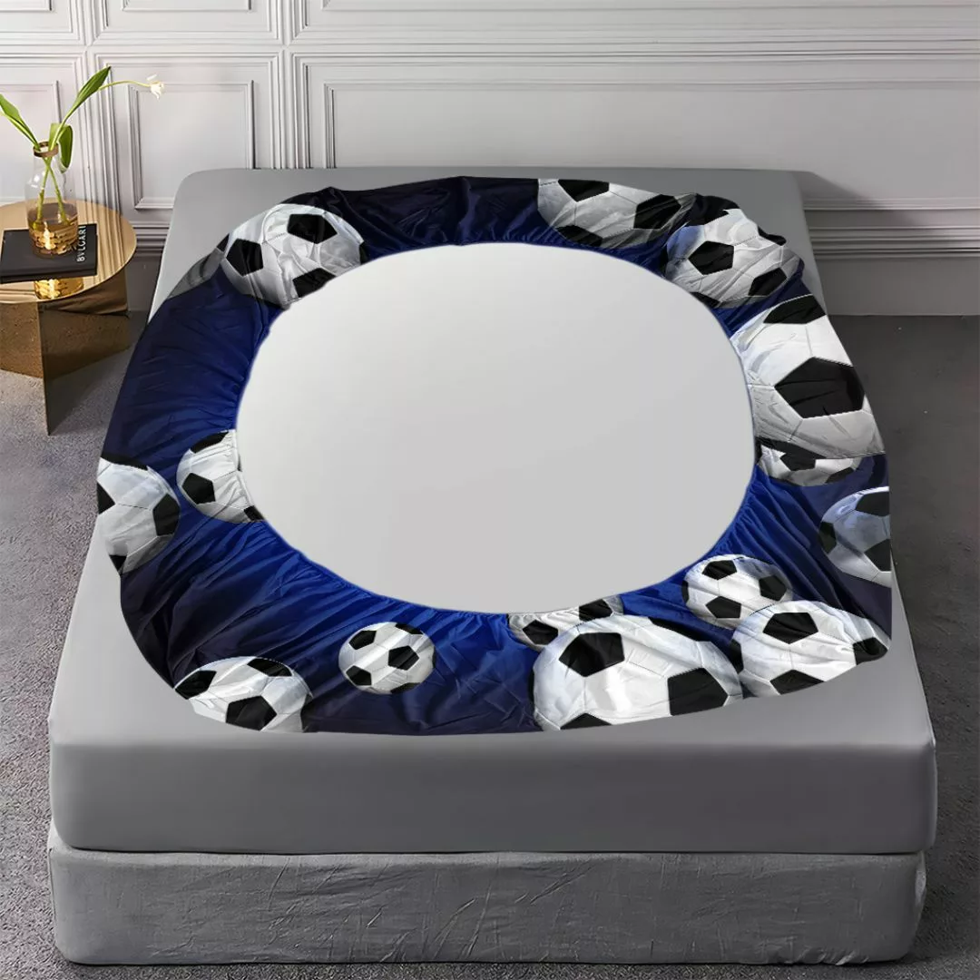 Parure de lit ballons de foot 3D – Ambiance sportive pour chambre d’enfant – Confort ultra doux et design réaliste – Image 8