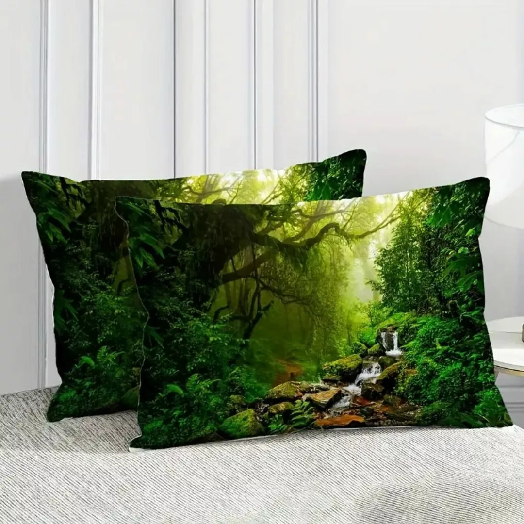Parure de lit cascade forêt tropicale – Évasion exotique et sommeil apaisant – Décor naturel zen – Image 5