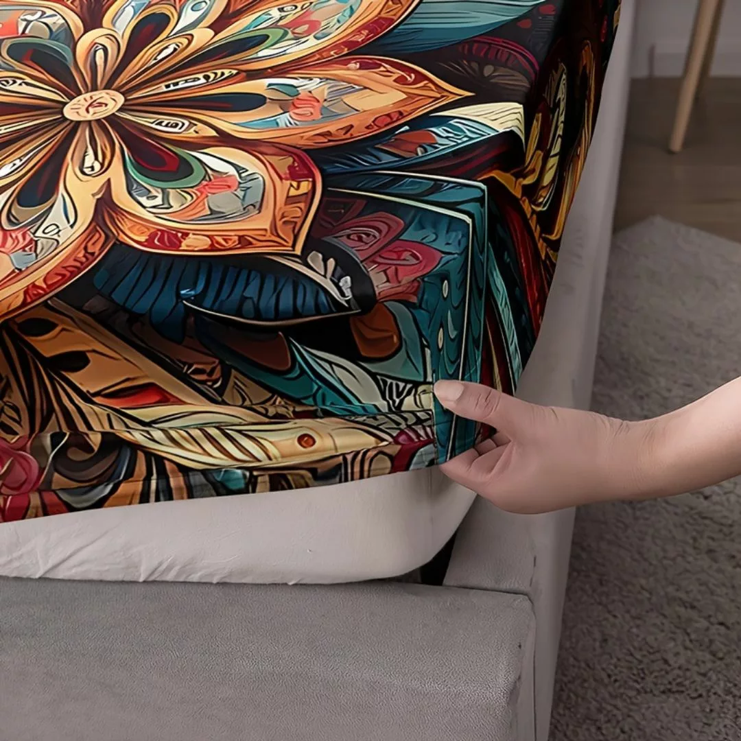 Parure de lit fleurs mandala psychédélique – Image 5