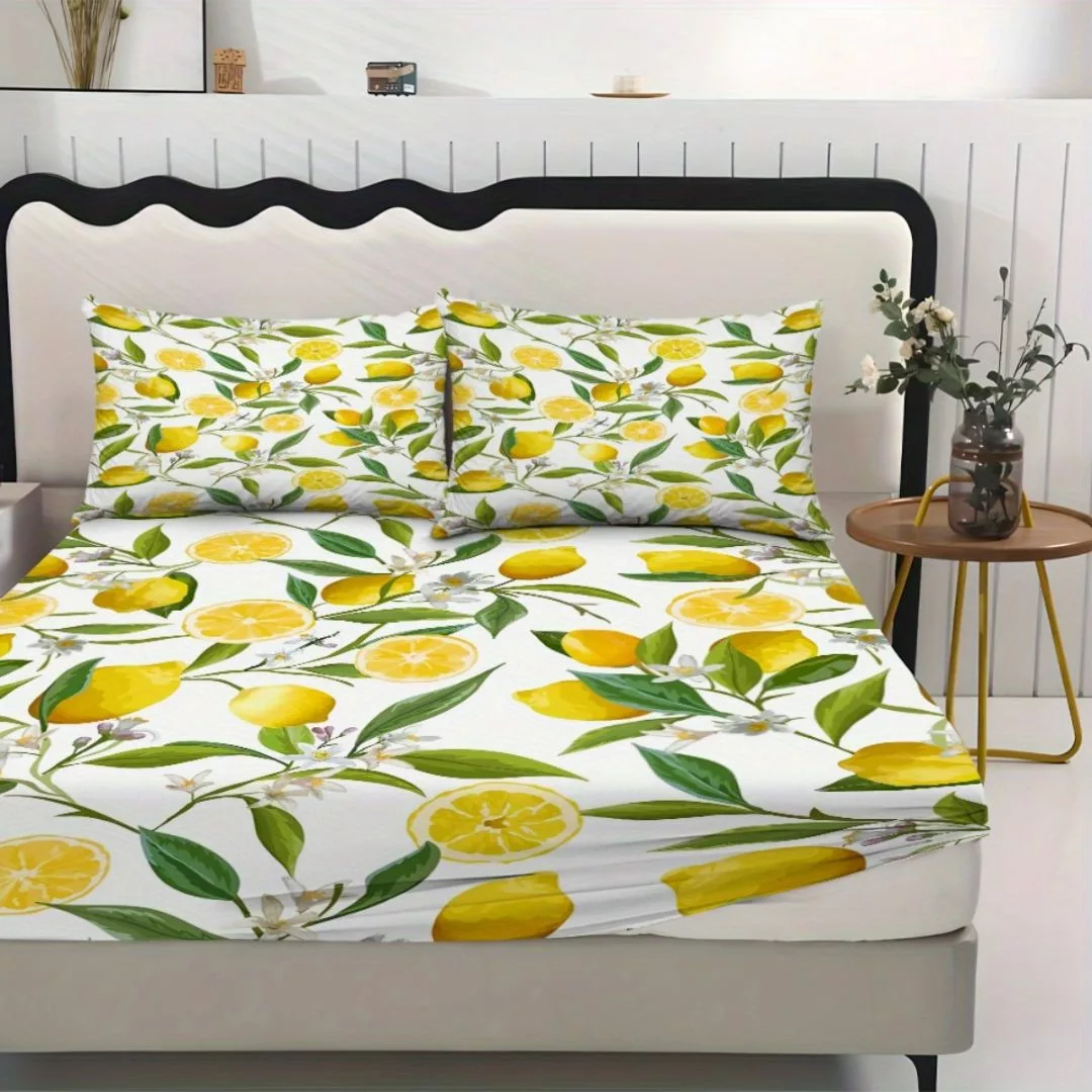 Parure de lit imprimé citron frais – Ambiance vitaminée et estivale pour une chambre pleine de fraîcheur
