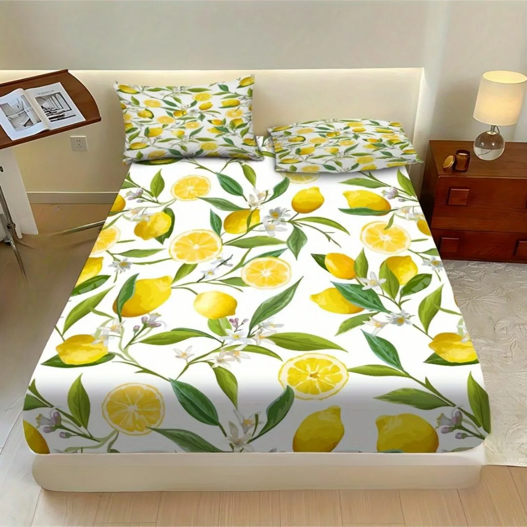 Parure de lit imprimé citron frais – Ambiance vitaminée et estivale pour une chambre pleine de fraîcheur – Image 4