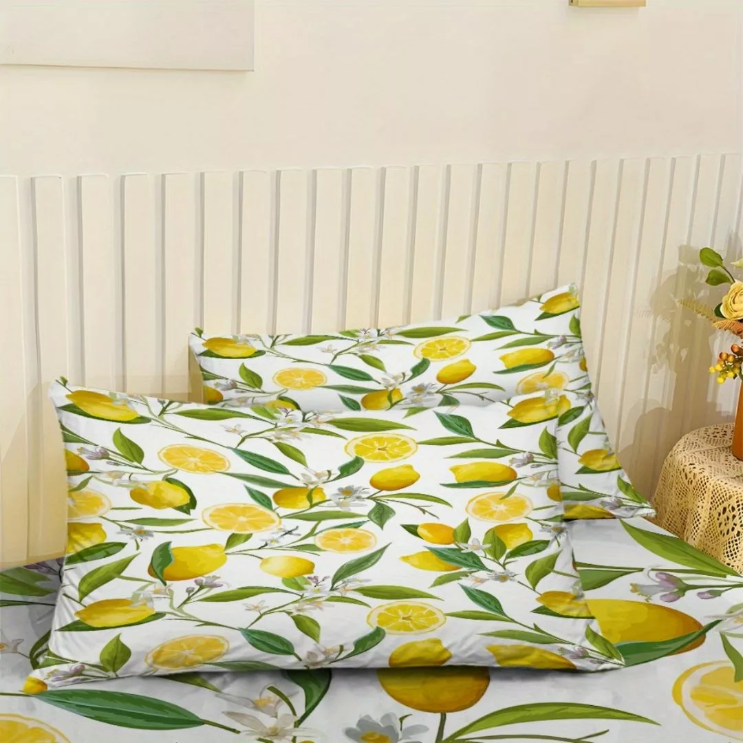 Parure de lit imprimé citron frais – Ambiance vitaminée et estivale pour une chambre pleine de fraîcheur – Image 2