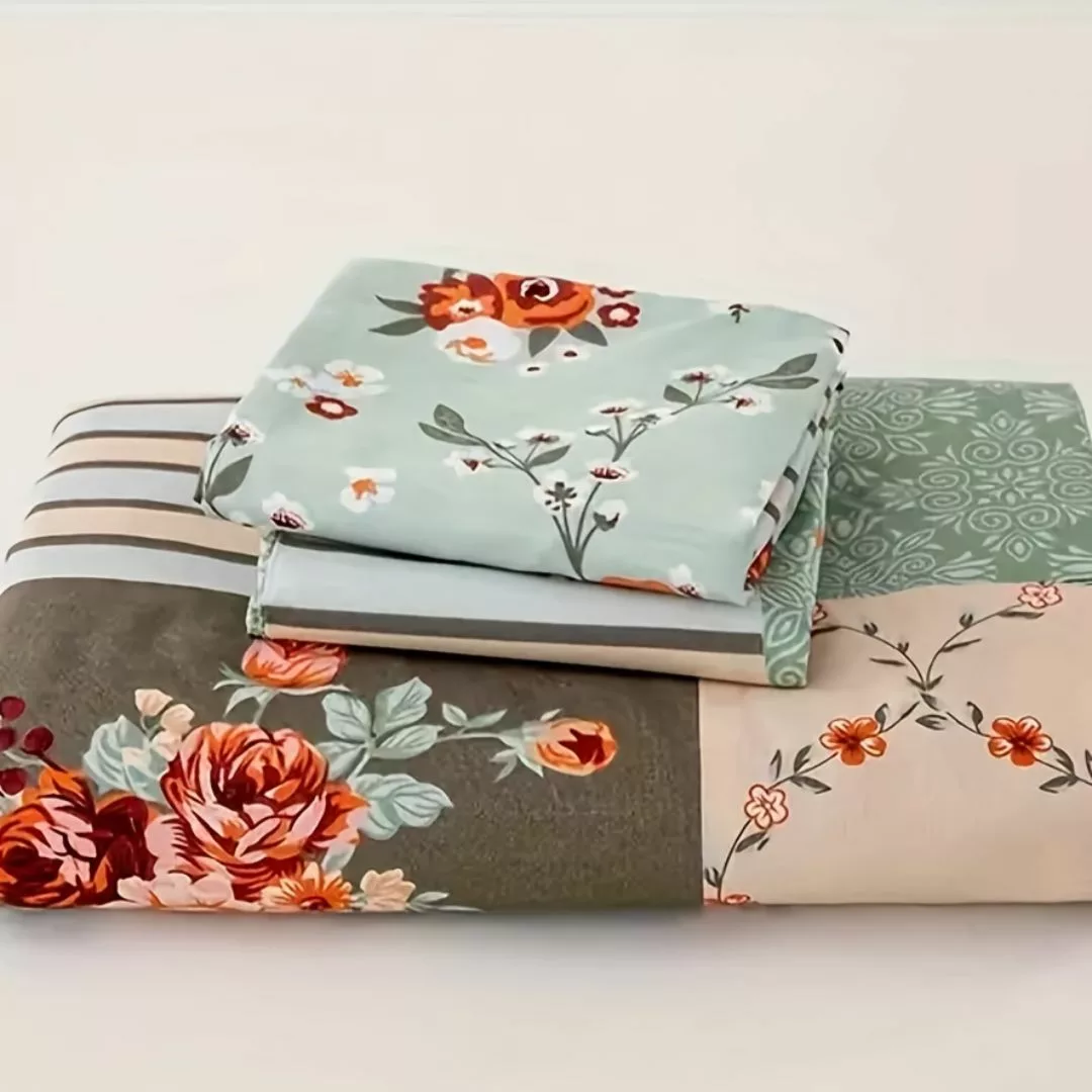 Parure de lit patchwork floral élégant – Ambiance romantique et cosy – Confort doux et raffiné pour une chambre stylée – Image 3