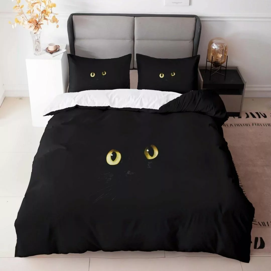Parure de lit yeux de chat mystique – Ambiance féline et mystique pour des nuits envoûtantes – Image 4
