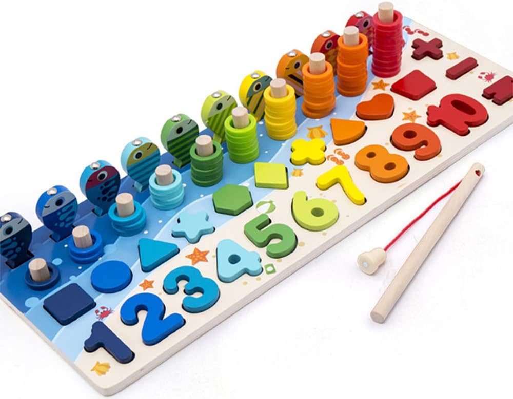 Puzzle Éducatif Montessori en Bois – Jeu 5 en 1