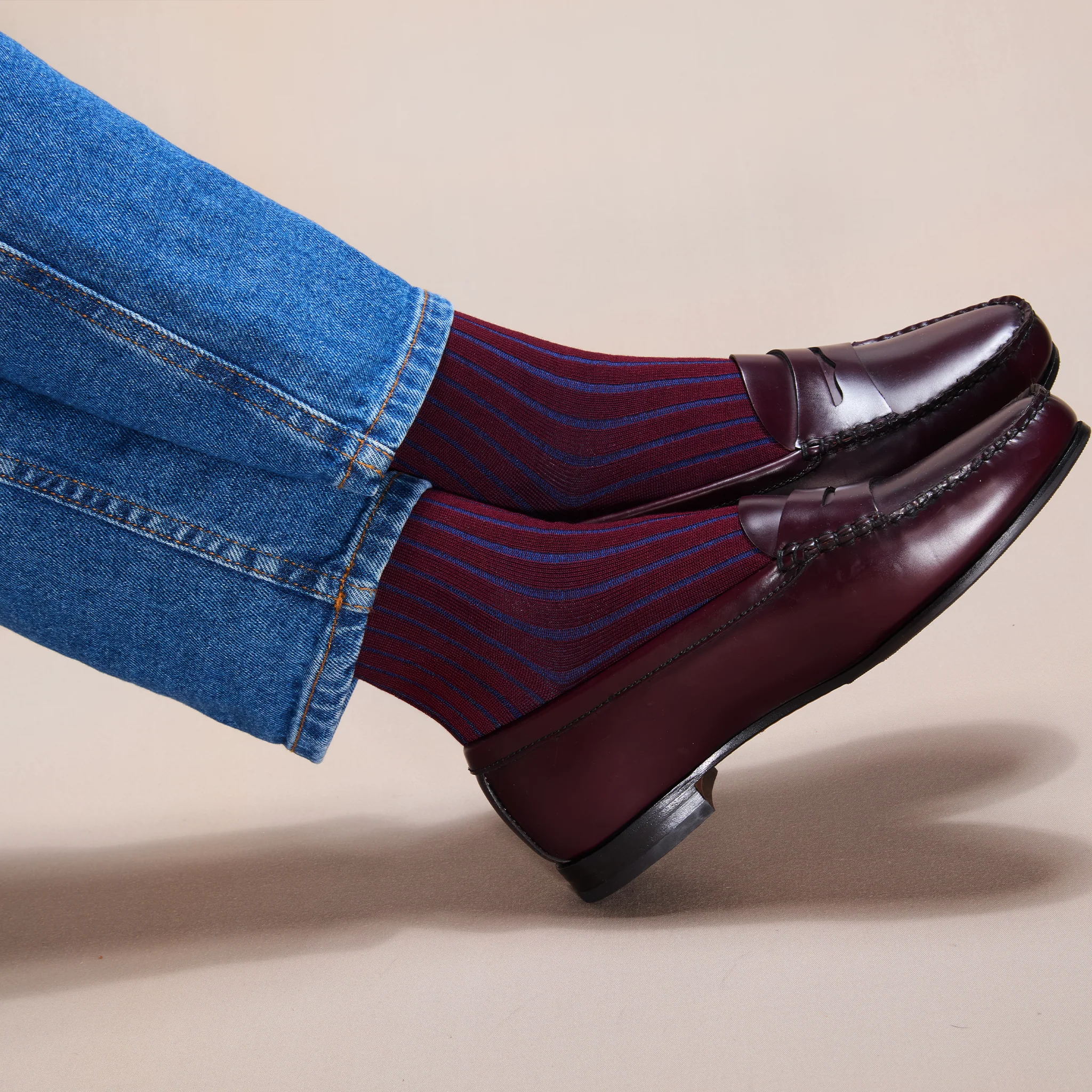Bordeaux & Bleu - Super-solide fil d'Écosse – Image 5