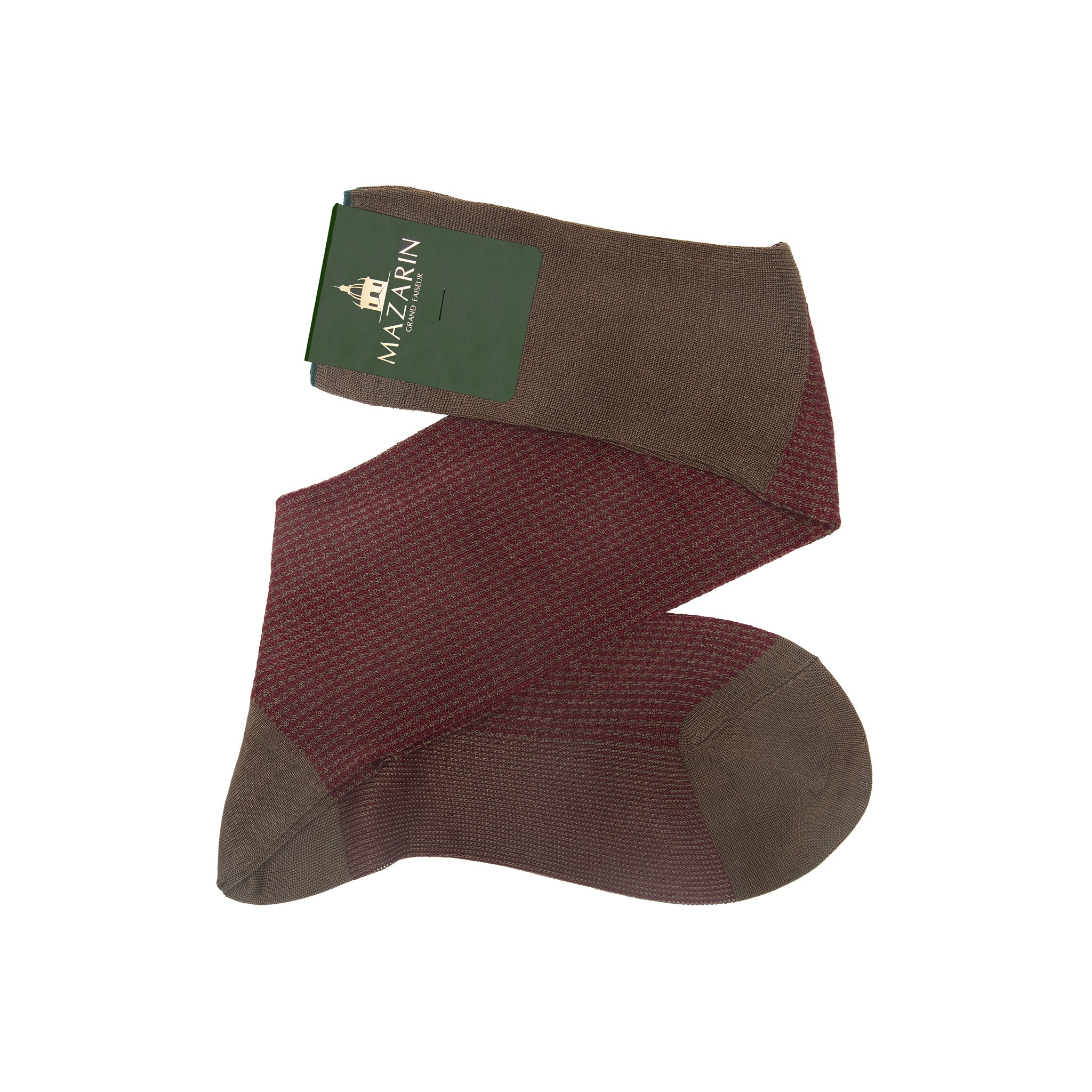 Taupe & Bordeaux - Pied-de-poule - Fil d'Écosse – Image 6